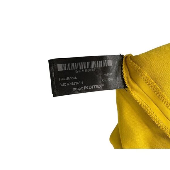 Zara Womens Maxi Dress S Yellow Strapless Draped SideZW collection 9173/488 NWT - Picture 9 of 12